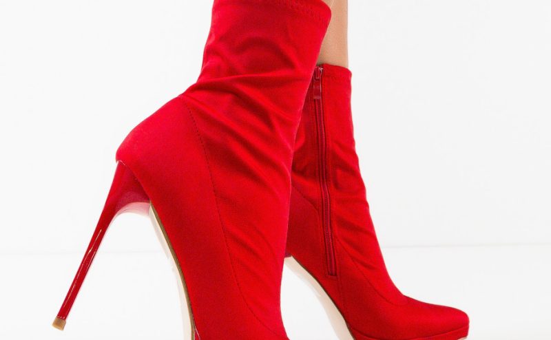 Botine dama Scarl Rosii