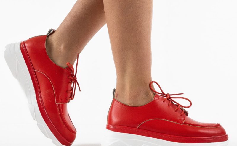 Pantofi casual dama Frelly Rosii