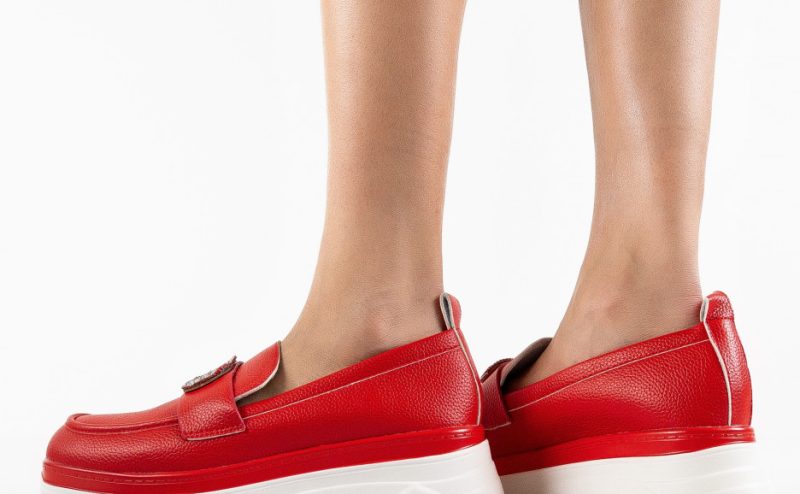 Pantofi casual dama Lonaza Rosii