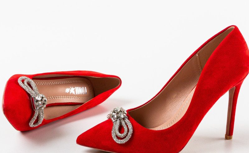 Pantofi cu toc Crule Rosii