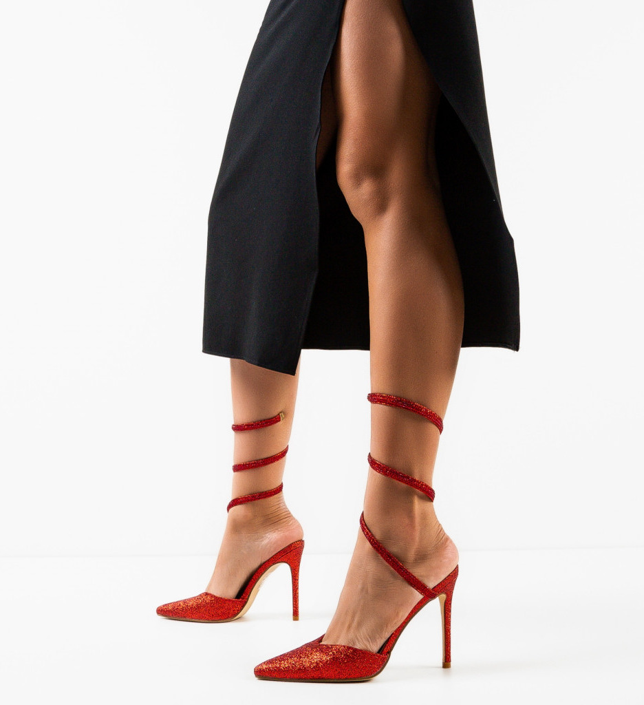 Pantofi dama Hallie Rosii