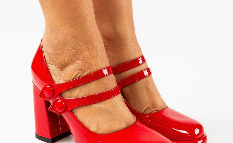 Pantofi dama Vintage Rosii