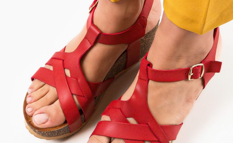 Platforme dama Chelsea Rosii