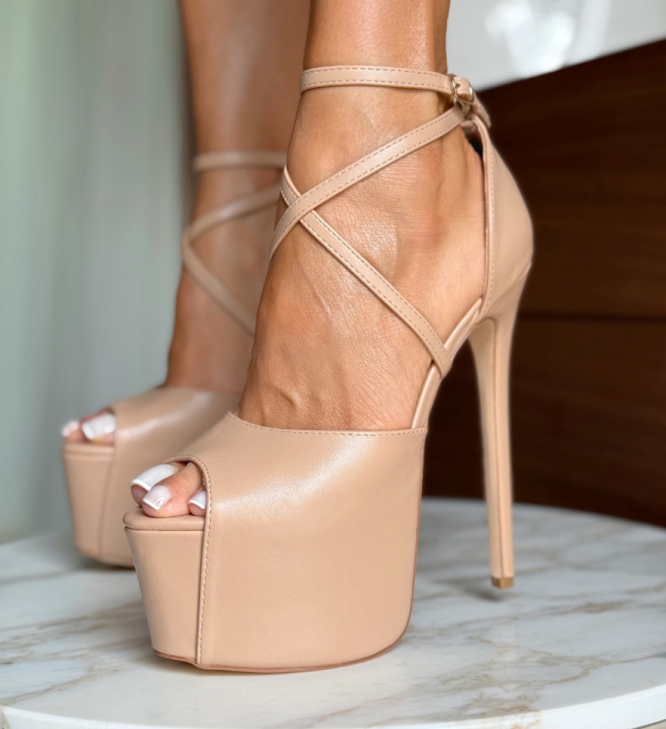 Sandale cu toc Atredes Nude