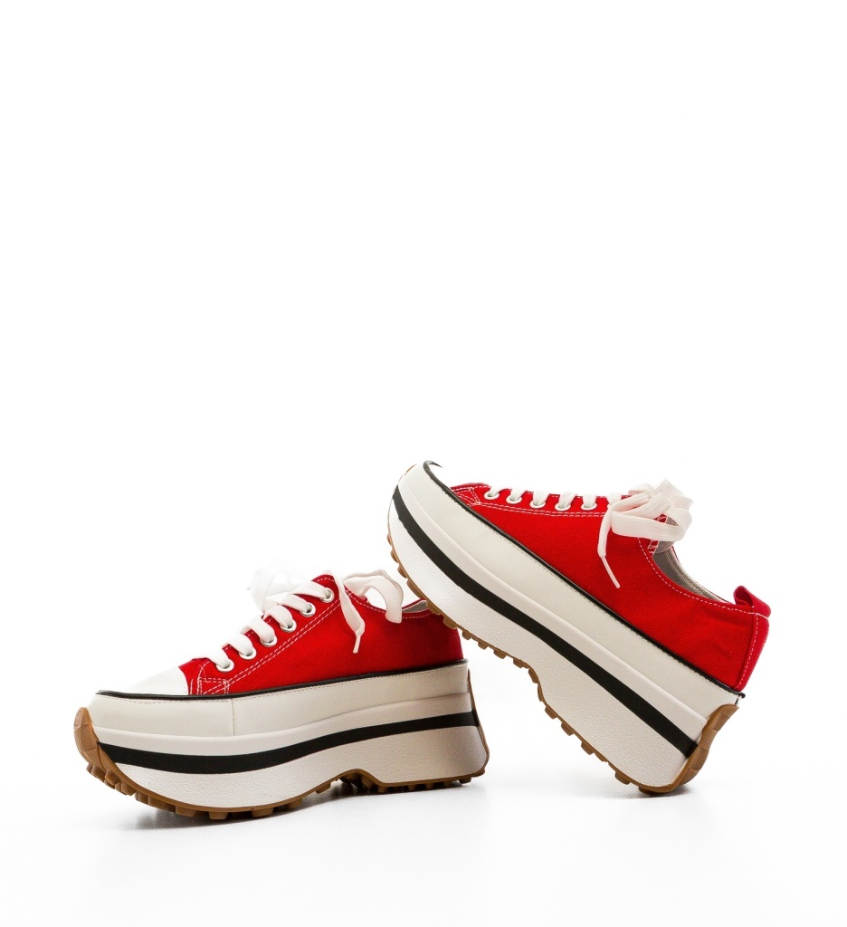 Sneakers dama Marble Rosii